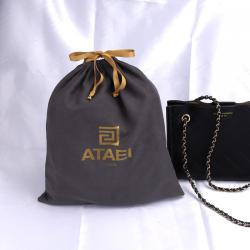 Luxury Custom Printed Suede Cloth Dust Drawstring Shopping Gift Bag Travel Clothes Handbag Packaging Suede Pouch