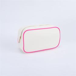 Keymay New Design Stock High Quality Multi-Color Gold Zipper Large Capacity Canvas Cosmetic Bag Canvas Makeup Bag Canvas Pouch