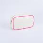 Keymay New Design Stock High Quality Multi-Color Gold Zipper Large Capacity Canvas Cosmetic Bag Canvas Makeup Bag Canvas Pouch