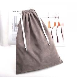 Custom Logo Printing Velvet Drawstring Shoe Clothes Packaging Bag Reusable Plush Dust Shopping Velvet Pouch