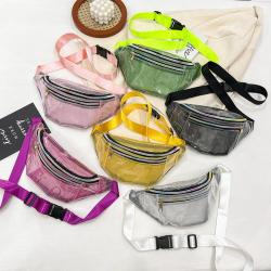 Gelory Custom Logo Clear Fanny Pack Fashion Waterproof Transparent Jelly Waist Bag For Women