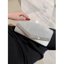 Ladies party envelope wrinkle clutch bag fabric purses women's dress clutch bag champagne dinner rhinestone evening clutch bags