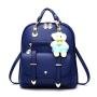Fashion velvet women Leisure Bags laptop Women's Backpacks With Bear Doll