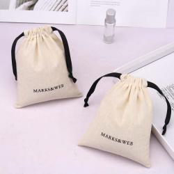 Reusable Natural Cotton Packing Bag For Snack Custom Logo Printing Eco-friendly Gift Candy Storage Dust Muslin Pouch