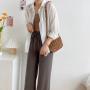 2023 Summer Korean Version Braided Design Crossbody Bag Small New Wooden Bead Sling Womens Shoulder Bag Fashion Hollow Bag