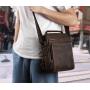 Alligator Pattern Leather Messenger Bag for Men Retro Man Purse Crossbody Satchel Shoulder Bags for Work Business