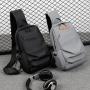 ZX076 Waterproof Chest Bags Daily Life Men's One Shoulder PU leather Crossbody Shoulder Bags Travel Hiking Messenger Bag