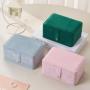 New Luxury Custom Logo Portable Pink Elegant Travel Jewellery Storage Organizer Case Blue Green Velvet Jewelry Box