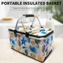 Customizable logo Waterproof Large Capacity Cooler Lunch Bag Storage Box Tote Insulated Thermal Picnic Basket