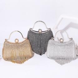 Ladies Pearl Dinner Bag rhinestone tassel Handbag Bling Bling Party Bag Ladies Clutch Evening Bags With Handle 2024