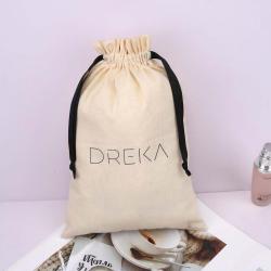 Free Sample Reusable Custom Logo Printed Cotton Bag For Packaging Food Natural Organic Drawstring Gift Cotton Muslin Pouch