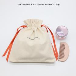 Custom Logo Canvas Cotton Linen Cosmetic Pouch Jute Drawstring Cotton Twill Envelope Packaging Makeup Cosmetic Bag