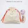 Custom Logo Canvas Cotton Linen Cosmetic Pouch Jute Drawstring Cotton Twill Envelope Packaging Makeup Cosmetic Bag