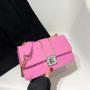 2024 New Small Square Bags Pu Leather Solid Zipper Fashion Single Shoulder Messenger Bag With Chain Ladies Handbag
