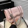 KBW412 Retro Women Bag 2023 New PU Solid Color Simple Fashion Casual Bag Chain Ladies Shoulder Crossbody Square Bag
