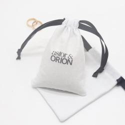 Custom Logo Printing Cotton Linen Drawstring Pouch Small White Muslin Cotton Cosmetic Gift Jewelry Packaging Bag