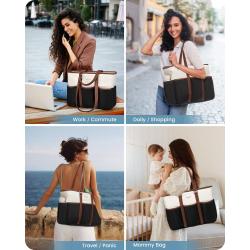 LOVEVOOK Work Tote Laptop Bag Teacher Nurse Bag Utility Bag For Work Travel College Daily Large Purse Handbag With Multi Pockets