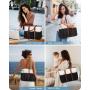 LOVEVOOK Work Tote Laptop Bag Teacher Nurse Bag Utility Bag For Work Travel College Daily Large Purse Handbag With Multi Pockets