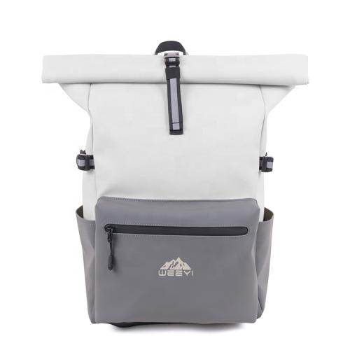 CHANGRONG Custom top roll waterproof Leather business backpack