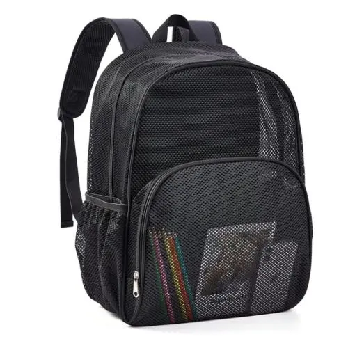 Gelory Wholesale Heavy Duty Semi-Transparent Mesh Sports Backpack See Through College Student Backpack