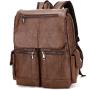 OME904 New Vintage Men And Women Backpack PU Leather Simple Business Men Computer Bag Big Spacy Travel Bag Student Backpack