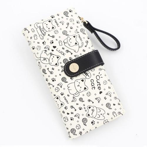 KBW616 New Cute Cat Girls Wallet Fashion Long Student Card Bag High Quality Zip Coin Purse Ladies Wallet