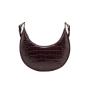 Custom Half Moon bag Brown Crocodile Vegan Leather Shoulder bags Handbag