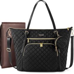 LOVEVOOK OEM Large Waterproof Quilted Travel Mommy Bag for Hospital with Pacifier Holder and Changing Pad Baby Diaper Tote Bags
