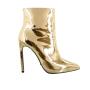 Banquet Botas Ladies Mirror Leather Boots Plus Size Pointy Toe Stiletto Heel Sexy Short Boots Women Metallic Ankle Boots 2022