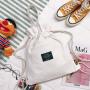Korean Style Simple Multifunctional Women's Backpack Wholesale Shopping Bag Creative Bunched Canvas Drawstring Shoulder Bag