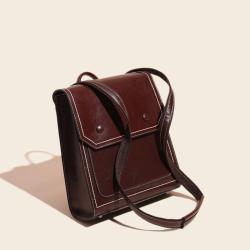 Mochilas Wholesale Vintage Fashion Oil Wax Genuine Leather Briefcase Multi functional Women Leisure Backpack Shoulder Hand Bag