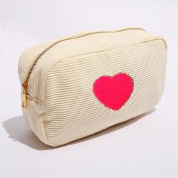 2022 Hot Sale High Quality Women Personalized Embroidered Glitter Makeup And Cosmetic Bags & Cases Corduroy Cosmetic Bag