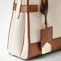 Canvas Match Pu Leather Women Tote Bag Customized Logo Factory Manufacture Large Capacity 2023 New Arrivals