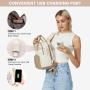 LOVEVOOK Cute Daypack for School Travel Party Stylish Waterproof Backpack Purse with USB Port Mini Backpack for Women Girls