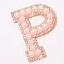 Stock New Blue Alphabet Embroidered Applique Diamond Colorful Letter Stick on Party Gift Self Adhesive Pearl Rhinestone patch