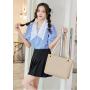 HR537 Women's Bag With Coin Wallet Casual Simple Textured Embroidery Thread Tote Bag PU Leather Popular Shoulder Underarm Bag