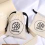 Custom Small Cotton Linen Drawstring Cosmetic Skincare Makeup Storage Bag Organic Muslin Dust Gift Pouch