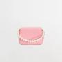 2024 Smaller Cute Pink Pearl Handbags Sample Offered Two Shoulder Strap and Pearl Chains Shoulder Bag Women Pu Women Bags