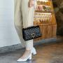 Fashionable Shoulder Rhombus Diamond-Type Lattice Bag For Women Buttons Carry The Bag