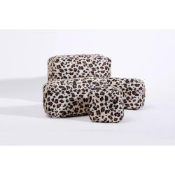 Custom Printing Logo Small Makeup Organizers Bags Travel Leopard Cosmetic Bag Nylon Make-up Bags For Purses