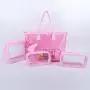 Low MOQ 10 Bright Colors Waterproof Beach Tote Large Clear PVC Handbag Women PVC Tote Bags Transparent Bag