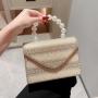 Good quality pearls clutch bag women square purses dress clutch bag champagne pearl luxury dinner clutch bag evening handbags