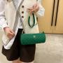 Korean ladies shoulder cylinder bag 2024 fashion new simple women's messenger bag design embroidery chain crossbody bags