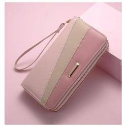 OEC004 Hot Sale Fashion Design Women Wallet Long Handhelding Wallet Double Zipper Coin Purse Business ID Bank Credit Card Holder