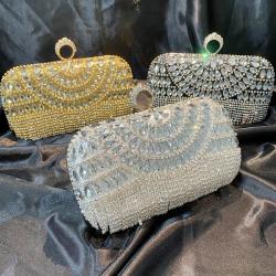 2024 Wholesale personalised chain diamond bag purse luxury rhinestone evening bag clutch bags for women