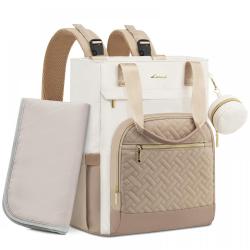 LOVEVOOK Custom multi-functional Baby Diaper Bags with Changing Pad Waterproof Fashion Quilted Mommy Bag Backpacks for Mom Dad