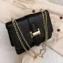 2023 New Design Fashion Small Handbags Chain Shoulder Wide Strap Pu Leather Crossbody Messenger Bags Wholesale Women Handbags