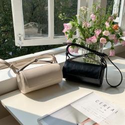 2024 cylindrical trendy shoulder bag Flip cover magnetic buckle designer handbags  mini hand bags for women