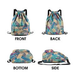Gelory Custom Pattern Design Sport Swimming Yoga Polyester Drawstring Sport Backpack Bags Lightweight For Students Travel Camping