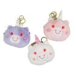 Custom Cartoon Unicorn Plush Coin Purse Plush Toy Wallet Embroidery Plush Keychain Purse